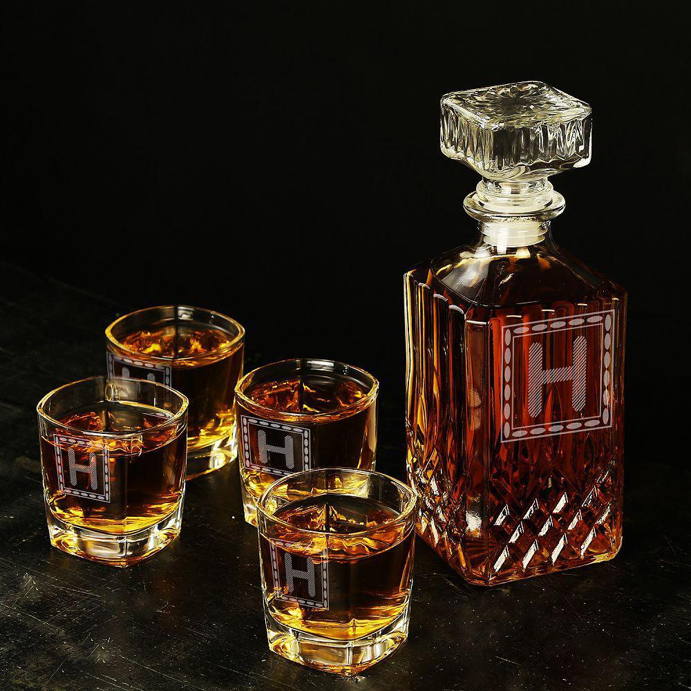 Personalized Whiskey Decanter Set - Engraved with your own logo